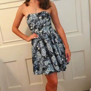 H&M Floral Strapless Party Dress Size 8